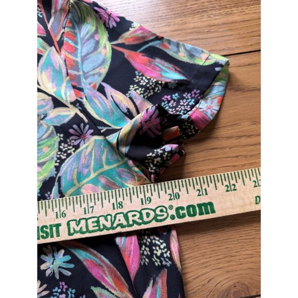 Spense Floral Short Sleeve Women Blouse Size Medium Polyester Hawaiian Tropical - Picture 5 of 9